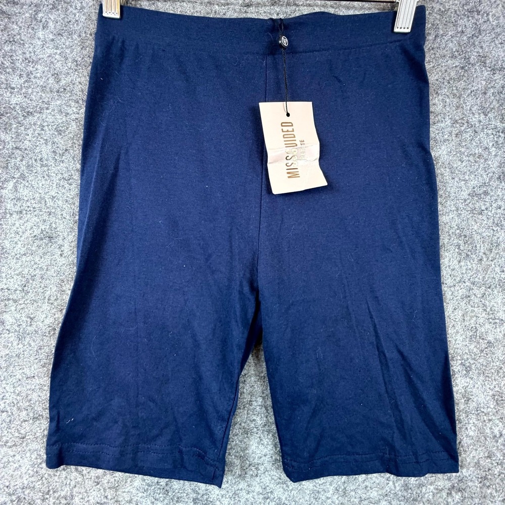 Missguided Cycling Shorts Womens 4 Petite Navy Blue Biker Yoga Running Mid Rise